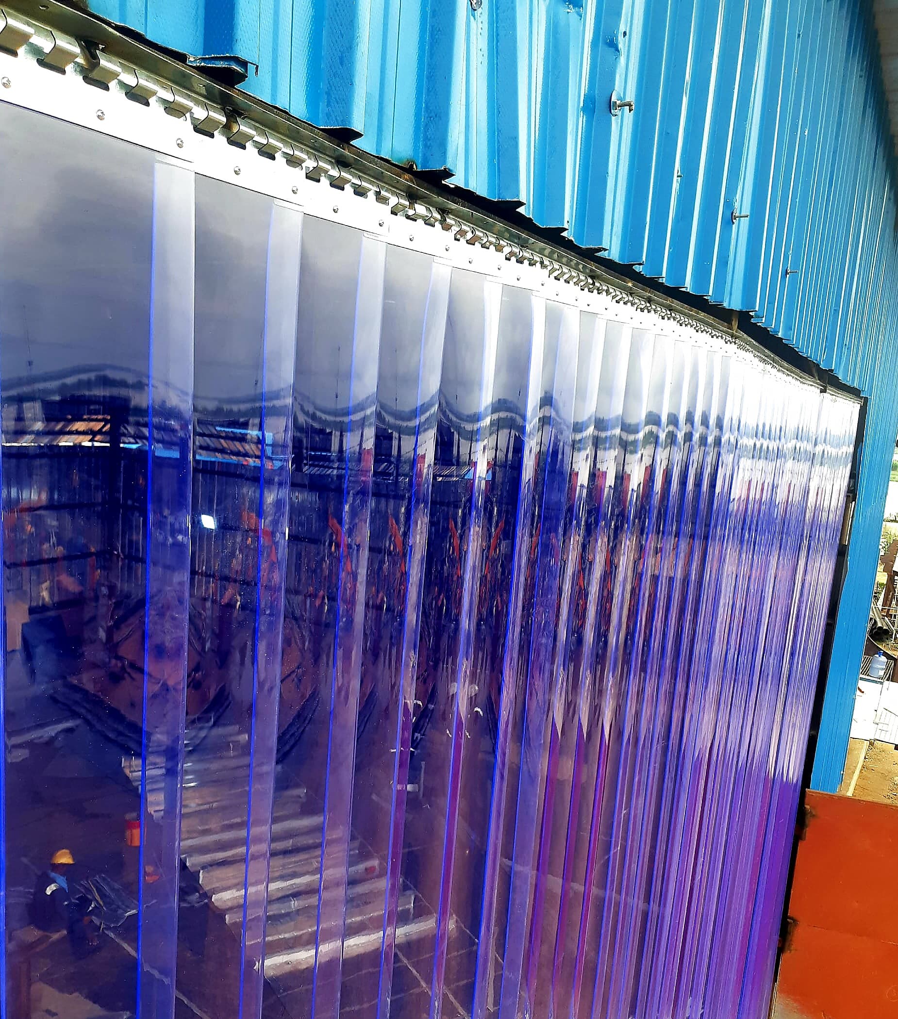 PVC strip curtain installed strip detail